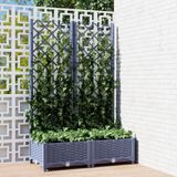 vidaXL Pflanzkübel mit Spalier Dunkelgrau 80x40x121,5 cm PP
