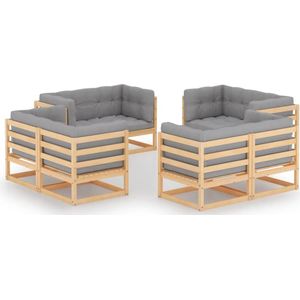 vidaXL 8-tlg. Garten-Lounge-Set mit Kissen Kiefer Massivholz
