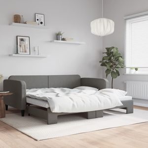 vidaXL Tagesbett Ausziehbar Dunkelgrau 100x200 cm Stoff