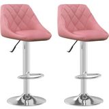vidaXL Barhocker 2 Stk. Rosa Samt