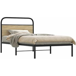 vidaXL Bettgestell ohne Matratze 107x203 cm Sonoma-Eiche Holzwerkstoff