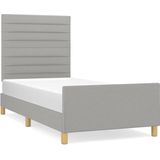 vidaXL Bettgestell ohne Matratze Hellgrau 90x190 cm Stoff