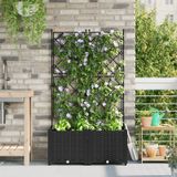 vidaXL Pflanzgefäß mit Gitter 2 Stück Schwarz 80x40x143 cm