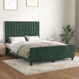 vidaXL Bettgestell ohne Matratze Dunkelgrün 140x200 cm Samt