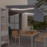 vidaXL Markise Manuell Einziehbar mit Rollo LED 4,5x3m Blau & Weiß