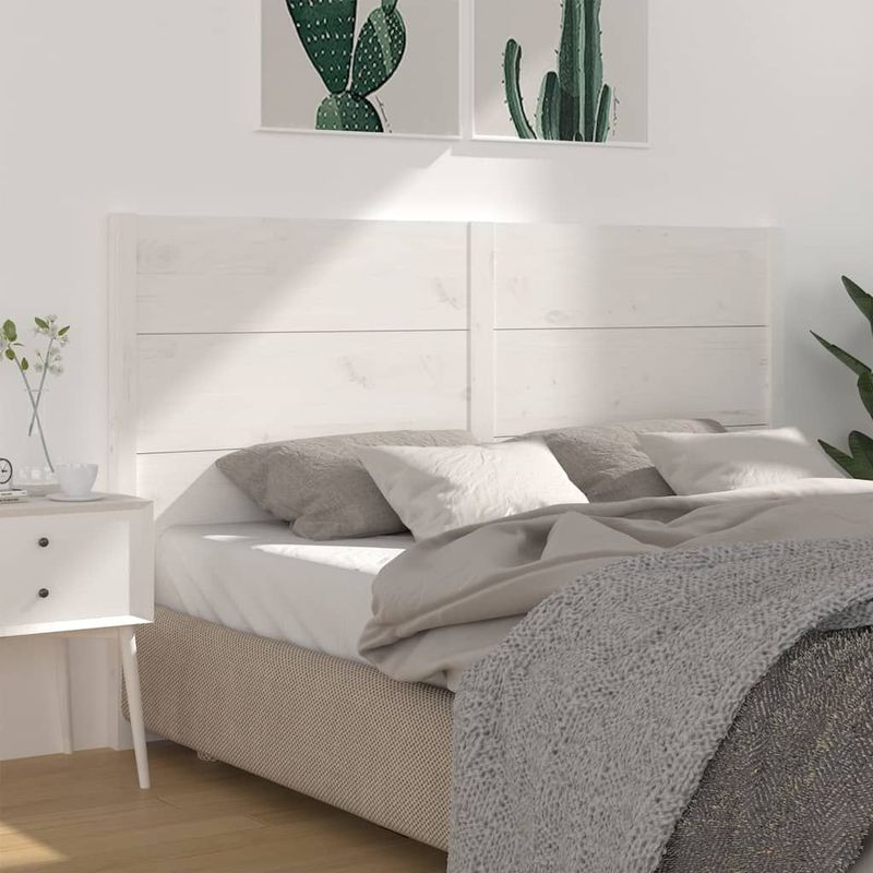 vidaXL Kopfteil Weiß 156x4x100 cm Massivholz Kiefer