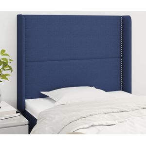 vidaXL Kopfteil mit Ohren Blau 83x16x118/128 cm Stoff