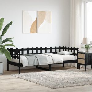 vidaXL Tagesbett Schwarz 80x200 cm Massivholz Kiefer