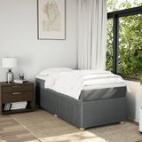 vidaXL Boxspringbett mit Matratze Dunkelgrau 90x200 cm Stoff
