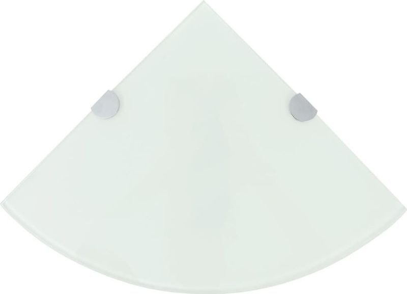 vidaXL Eckregale 2 Stk. mit verchromten Halterungen Glas Weiß 35x35 cm