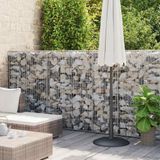 vidaXL Gabionenwand mit Abdeckung Verzinkter Stahl 600×50×150 cm