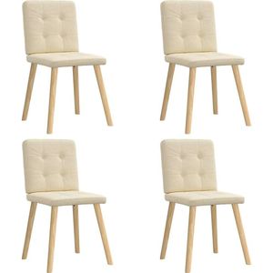 vidaXL Esszimmerstühle 4 Stk. Creme Stoff