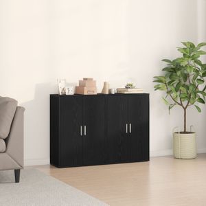 vidaXL Sideboards 2 Stück Schwarz Eichenholz 60x31x84 cm Holzwerkstoff