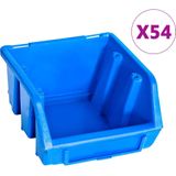 vidaXL 96-tlg. Behälter-Set für Kleinteile mit Wandplatten Blau