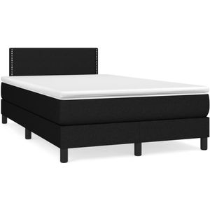 vidaXL Boxspringbett mit Matratze Schwarz 120x190 cm Stoff