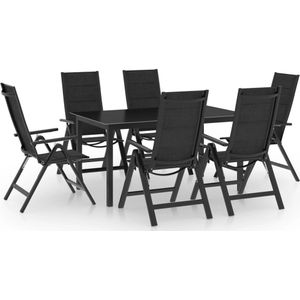 vidaXL 7-tlg. Garten-Essgruppe Aluminium Anthrazit