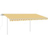 vidaXL Automatische Markise mit LED & Windsensor 4,5x3 m Gelb und Weiß