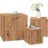 vidaXL Beistelltische 3 Stk. Artisan-Eiche Holzwerkstoff