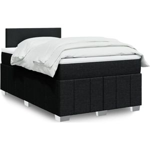 vidaXL Boxspringbett mit Matratze Schwarz 120x190 cm Stoff