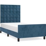 vidaXL Bettgestell ohne Matratze Dunkelblau 100x200 cm Samt