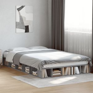 vidaXL Bettgestell Grau Sonoma 120x190 cm Holzwerkstoff