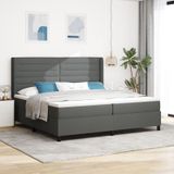 vidaXL Boxspringbett mit Matratze Dunkelgrau 200x200 cm Stoff