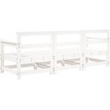 vidaXL 3-tlg. Garten-Lounge-Set Weiß Massivholz Kiefer
