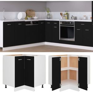 vidaXL Eckunterschrank Schwarz 75,5x75,5x81,5 cm Holzwerkstoff