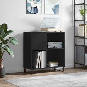 vidaXL Plattenschrank Schwarz 84,5x38x89 cm Holzwerkstoff