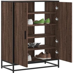 vidaXL Schuhschrank Eichen-Optik 75x38x97,5 cm Holzwerkstoff Metall