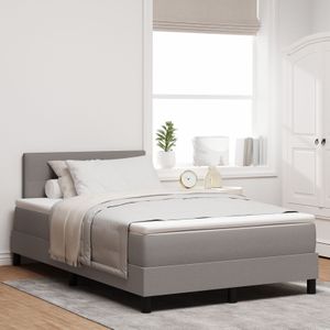vidaXL Boxspringbett mit Matratze & LED Taupe 120x190 cm Stoff