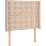 vidaXL LED Kopfteil Cappuccino-Braun 93x16x118/128 cm Kunstleder