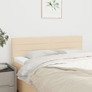 vidaXL Kopfteile 2 Stk. Creme 72x5x78/88 cm Stoff