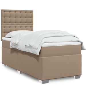 vidaXL Boxspringbett Matratze Cappuccino-Braun 100x200cm Kunstleder