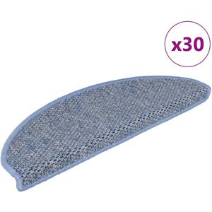 vidaXL Stufenmatten Selbstklebend Sisal-Optik 30Stk. 56x17x3cm Blau