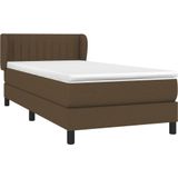 vidaXL Boxspringbett mit Matratze Dunkelbraun 80x200 cm Stoff