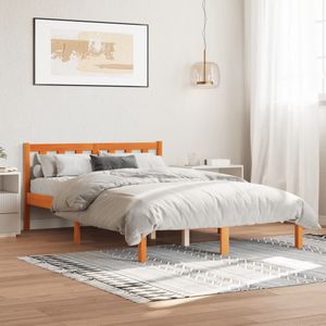 vidaXL Massivholzbett ohne Matratze Wachsbraun 120x190 cm Kiefernholz