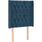 vidaXL LED Kopfteil Dunkelblau 83x16x118/128 cm Samt