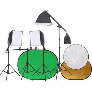 vidaXL Fotostudio-Set mit Leuchten, Hintergrund und Reflektor