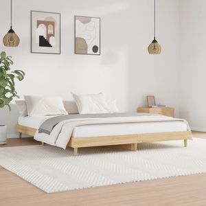 vidaXL Bettgestell ohne Matratze Sonoma-Eiche 200x200 cm Holzwerkstoff