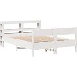 vidaXL Massivholzbett ohne Matratze Weiß 160x200 Kiefernholz