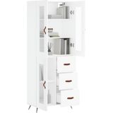 vidaXL Highboard Weiß 69,5x34x180 cm Holzwerkstoff