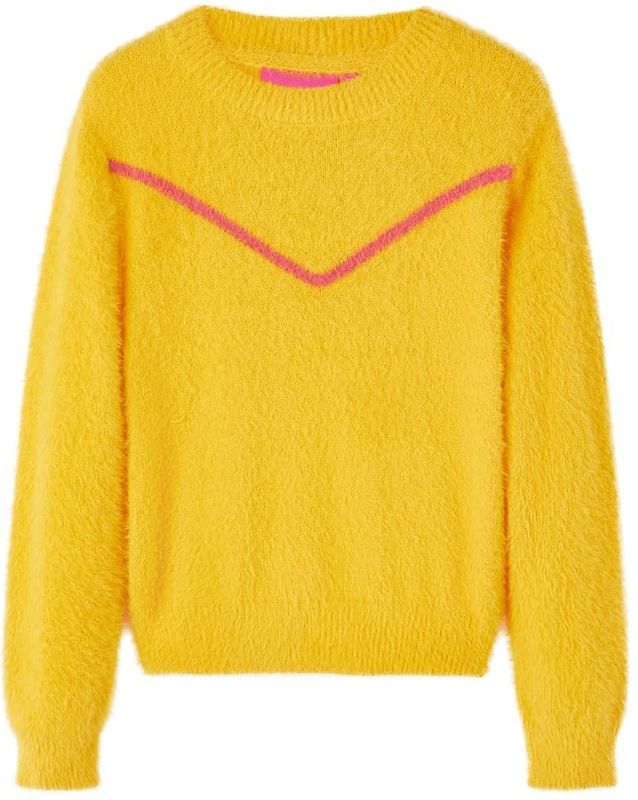 vidaXL Kinderpullover Gestrickt Dunkles Ocker 140