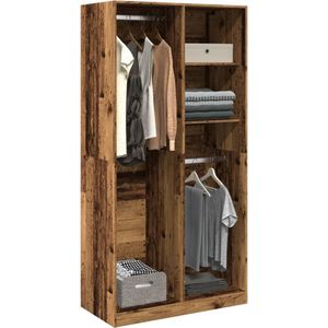 vidaXL Kleiderschrank Altholz-Optik 100x50x200 cm Holzwerkstoff
