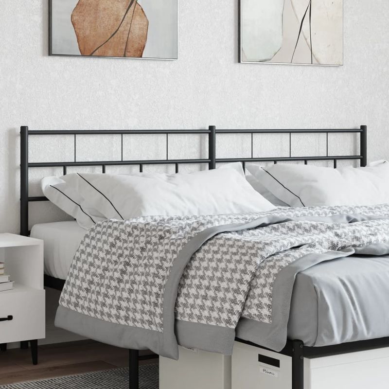 vidaXL Kopfteil Metall Schwarz 160 cm