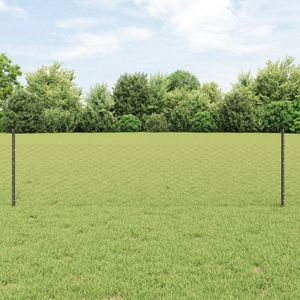 vidaXL Gartenzaun Set Packung mit 2 Grau Metall Groß Erweiterbar