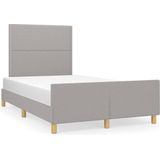 vidaXL Bettgestell ohne Matratze Hellgrau 120x200 cm Stoff