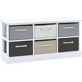 vidaXL Aufbewarhungsbank 6 Schubladen Holz