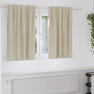vidaXL Verdunkelungsvorhänge mit Klettband 2 Stk. Creme Samt