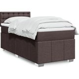 vidaXL Boxspringbett mit Matratze Dunkelbraun 80x200 cm Stoff